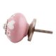 Pink Heart And Tiny Flower Ceramic Knobs